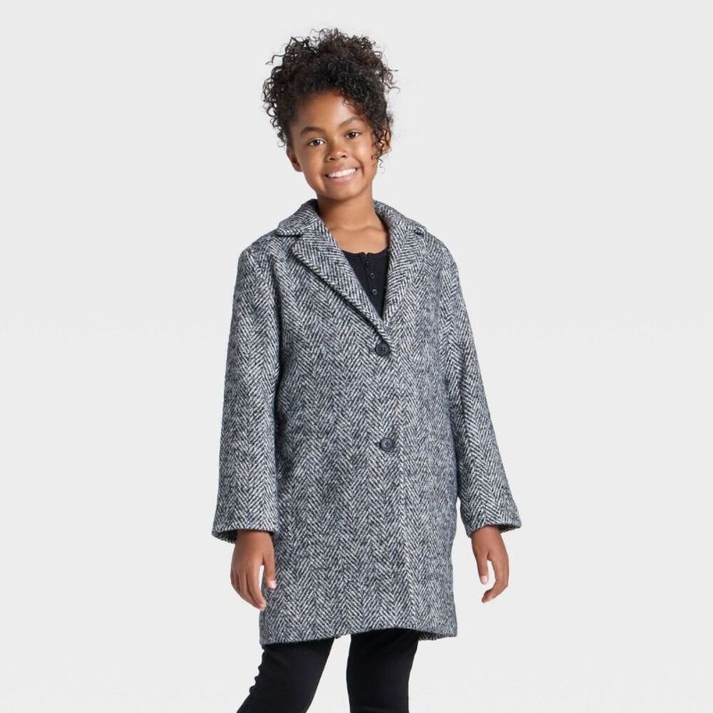 Girls' Faux Wool Jacket - Cat & Jack Gray XS